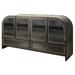 Gehry I Dark Brown Solid Wood w/Dark Grey Iron Frame & Glass Doors / Drawers Sideboard - 62.3"W x 16.5"D x 33.3"H