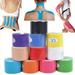 Manwang 2 Roll Kinesiology Tape - Athletic Tape for Pain Relief Injured Muscle Support - Therapeutic Sports Tape Stabilizes Knee Muscle & Joints