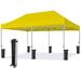 Eurmax 10 x20 Ez Pop Up Canopy Tent Commercial Instant Canopies with Heavy Duty Roller Bag Bonus 6 Sand Weights Bags (Sunflower)