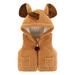 Floleo Girls Kids Outfits Toddler Baby Girls Plush Cute Rabbit Ears Keep Warm Sleeveless Hoodie Vest Coat