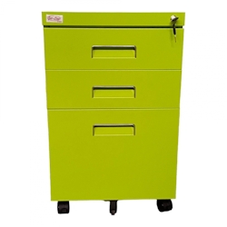 Jet-Line Rollcontainer Schubladenschrank Stahlschrank Bürocontainer Schrank mit Rollen Rollwagen Paul grün Container Image
