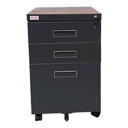 Jet-Line Rollcontainer Schubladenschrank Stahlschrank Bürocontainer Schrank mit Rollen Rollwagen Paul anthrazit Container Image