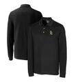 Men's Cutter & Buck Black Green Bay Packers Advantage Tri-Blend Pique Long Sleeve Throwback Polo