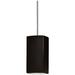 Rectangle LED Pendant - Carbon Black - Polished Chrome - Rigid Stem