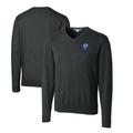 Men's Cutter & Buck Heather Charcoal Los Angeles Rams Throwback Logo Lakemont Tri-Blend Big Tall V-Neck Pullover Sweater