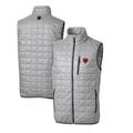 Men's Cutter & Buck Gray Chicago Bears Throwback Logo Big Tall Rainier PrimaLoft Eco Insulated Full-Zip Puffer Vest