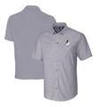 Men's Cutter & Buck Charcoal Arizona Cardinals Throwback Logo Big Tall Stretch Oxford Button-Down Short Sleeve Shirt