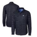 Men's Cutter & Buck Navy New York Giants Throwback Logo Rainier PrimaLoft Eco Insulated Quilted Button-Up Shacket