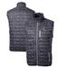 Men's Cutter & Buck Black Green Bay Packers Throwback Logo Rainier Eco Insulated Printed Full-Zip Puffer Vest