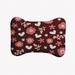 e by design Flowery Love Bone Shape Pet Feeding Placemat in Red/Brown | 0.5 H x 19 W x 14 D in | Wayfair PMBFN370RE11-S
