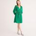 J. Crew Dresses | J. Crew Brilliant Kelly Green V-Neck Cotton Poplin Mini Dress 8 Tall | Color: Green | Size: 8