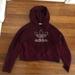 Adidas Tops | Cropped Maroon Adidas Hoodie Sweatshirt | Color: Red | Size: M