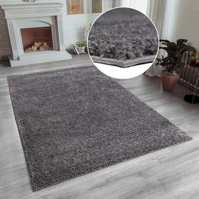 Hochflor-Teppich MY HOME "Shaggy 30" Gr. 6, grau (stone), B:200cm H:30mm L:290cm, Kunstfaser, Teppiche, Teppich, Uni Farben, besonders weich und kuschelig, Kundenliebling Image