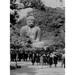 Bungalow Rose Japan Kamakura Amida Buddha Statue Poster Print (24 X 36) Paper in Black/Gray/White | 36 H x 24 W in | Wayfair