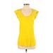 Calvin Klein Short Sleeve Top Yellow Print Tops - Women's Size Small