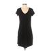 Gap Casual Dress - Shift V Neck Short sleeves: Black Print Dresses - Women's Size Small