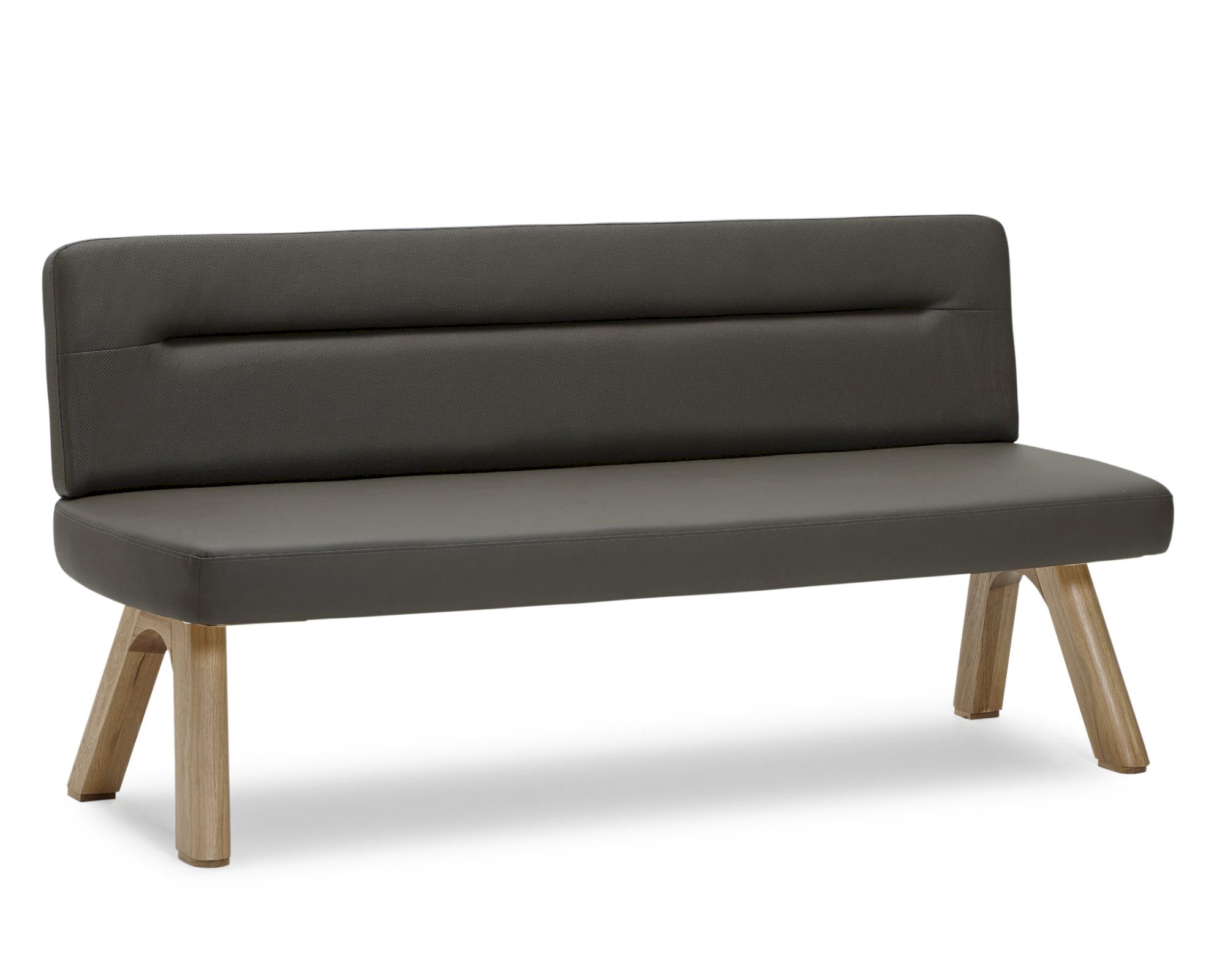 Schösswender »Ontario« 200 Polsterbank Variante A 172 cm / Gavin 203 dunkelbraun / Kernbuche natur Image