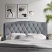 House of Hampton® Dvante Velvet Panel Headboard Upholstered/Velvet in Gray | 46 H x 41 W in | Wayfair 0913901B290A455484DC5C1570038EC6