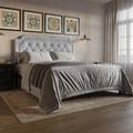 House of Hampton® Dwayna Tufted Platform Bed Upholstered/Velvet/Metal in Gray | 45.47 H x 54.5 W x 77.6 D in | Wayfair