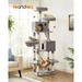 FEANDREA 81.1-Inch Cat Tree Large Cat Tower with 13 Scratching Posts Light Gray