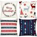 Christmas Pillow Covers Set of 4 Christmas Decorations Throw Pillow Case for Indoor Home Office Couch Bedroom Car Winter Holiday Decor Gift