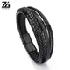 ZG-Bracelets en cuir tressé pour homme brassard de document noir et marron Heren avec bracelet