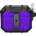 ELEHOLD AirPods Case for AirPods 3rd Gen 2021 Secure Lock Clip Full-Body Hard Shell Rugged Anti-Drop Shockproof Protective Case with Carabiner for Apple AirPods 3rd Gen 2021 Purple