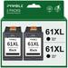 PYMBLE 61XL Black Ink Cartridges for HP 61 Black Ink Cartridges for HP Envy 4500 5530 Deskjet 1000 1010 1510 3050 2540 Officejet 4630 2620 (2 Black)