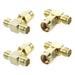 4 Pcs RP SMA Male to Two RP SMA Female Triple T RF Adapter Connector 3 Way Splitter