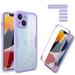 Jiahe Cover Compatible with iPhone 14 Built with PET Screen Protection Full Body Shockproof Dual-layer Protective Soft Silicone Bumper Cover Purple