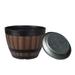 Resin Whiskey Barrel Flower Pot Round Planter Vintage Style Indoor Outdoor Garden Yard Patio Without Tray 228mm Without Holes