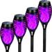 AOUNQ Solar Lights Outdoor Waterproof 4Pack Purple Solar Torch Lights with Flickering Flame for Garden Decor Solar Landscape Lights Decorative for Lawn Yard Pathway