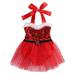 Newborn Baby My 1st Christmas Tutu Dress Infant Girl Outfit Clothes