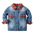 down Jacket for Kids Big Boys Winter Coats Toddler Children Outwear Red Plaid Over Autumn Winter Long Sleeve Denim Jacket Blouse Boys Small Water