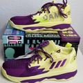 Adidas Shoes | Adidas Authentic Dame 8 Sneaker Basketball Sneaker Shoes Sz 10.5 New | Color: Purple/Yellow | Size: 10.5