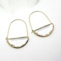 Anthropologie Jewelry | Clear Glass Crescent Hoop Earrings | Color: Gold | Size: Os