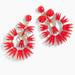J. Crew Jewelry | J.Crew Disc Statement Earrings Red/Gold | Color: Red | Size: Os