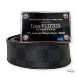 Louis Vuitton Accessories | Authentic Louis Vuitton Damier Graphite Canvas Inventeur Reversible Belt 85/34 | Color: Black | Size: Dimensions: 40.5"L X 0.03"W X 1.25"H