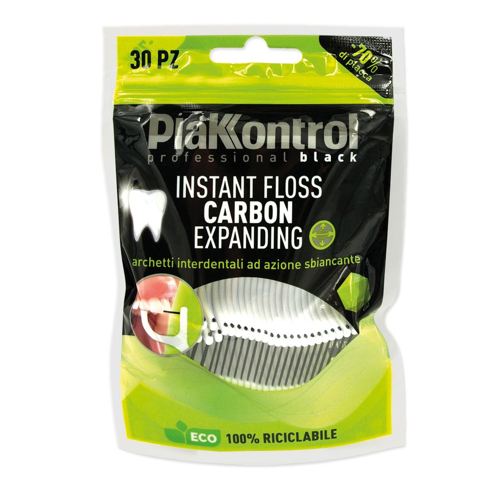 Plakkontrol Instant Floss Carbon Expanding 30 pz Collutorio