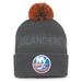 Men's Fanatics Branded Charcoal New York Islanders Authentic Pro Home Ice Cuffed Knit Hat with Pom