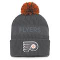 Men's Fanatics Branded Charcoal Philadelphia Flyers Authentic Pro Home Ice Cuffed Knit Hat with Pom