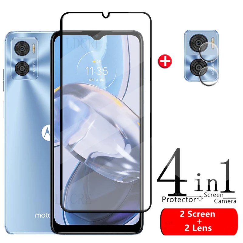 4 en 1 pour Motorola Moto E22i verre pour Moto E22i E 22i verre trempé complet Gover 9H protecteur d
