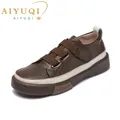 AIYUQI-Baskets Plates en Cuir group pour Femme et Étudiante Chaussures Décontractées Grande Taille