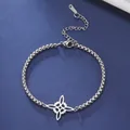 Teamer – Bracelet à breloques avec nœud de sorcière pour femmes en acier inoxydable amulette