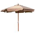 Parasol îlot rond en bois 3 m avec mât 48 mm pour mobilier de jardin et bord de piscine - Salon