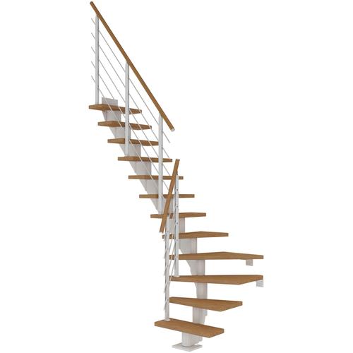 „DOLLE Mittelholmtreppe „“Frankfurt““ Treppen Gr. 1/4 gewendelt, weiß Treppen“