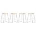 LeisureMod Melrose Modern Wood Counter Stool With Chrome Base Set of 4 - 26"