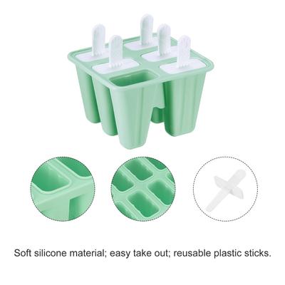 Silicone Ice Pops Molds 6Pcs, with Sticks Funnel and Cleaning Brush