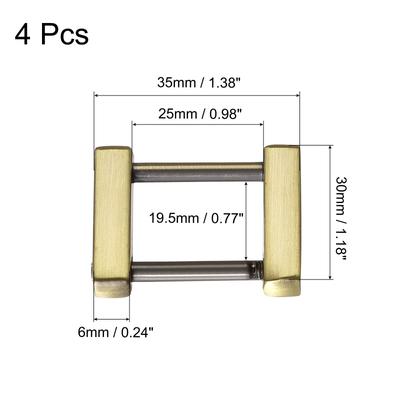 Purse Strap Rings, 4Pcs 35mm Metal Screw-in Shackle Buckle for Bag Craft, Bronze