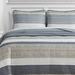 Nautica Ridgeport Stripe Cotton Quilt Set Polyester/Polyfill/Cotton in Gray | Queen Quilt + 2 Standard Shams | Wayfair USHSA91225596